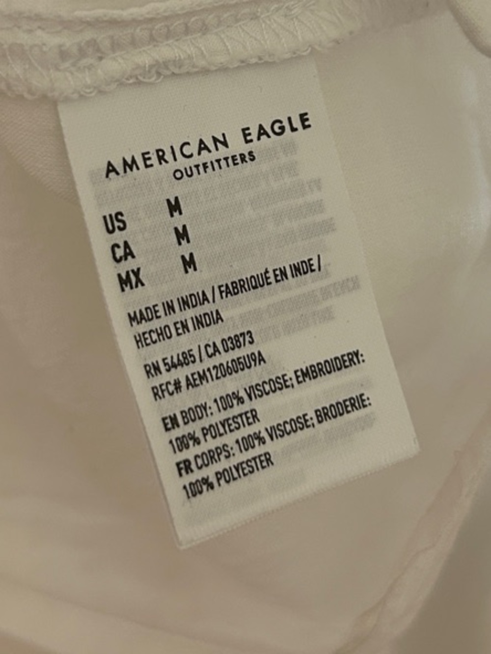 American Eagle Outfitters Embroidered White Tiered Tie-Shoulder Sundress Size M - Picture 7 of 8